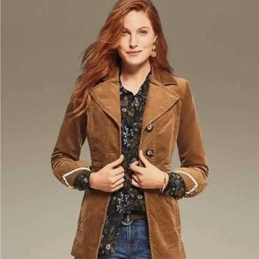 Cabi 3554 Corduroy Jacket Small Chestnut Brown
